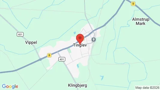 Butikslokaler til salg i Tinglev - kort over placeringen