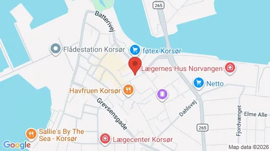 Boligudlejningsejendomme til salg i Korsør - kort over placeringen