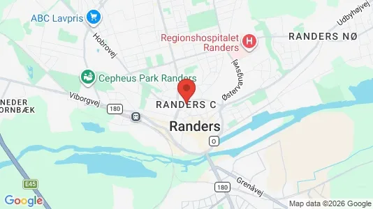 Butikslokaler til salg i Randers C - kort over placeringen