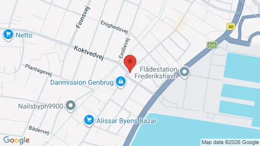Erhvervslejemål til salg i Frederikshavn - kort over placeringen