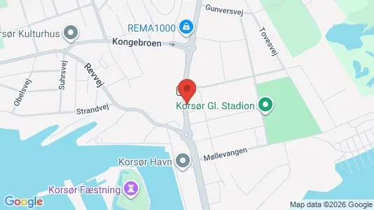 Boligudlejningsejendomme til salg i Korsør - kort over placeringen