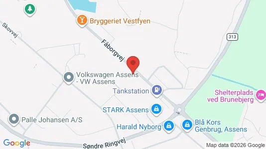Lagerlokaler til salg i Assens - kort over placeringen
