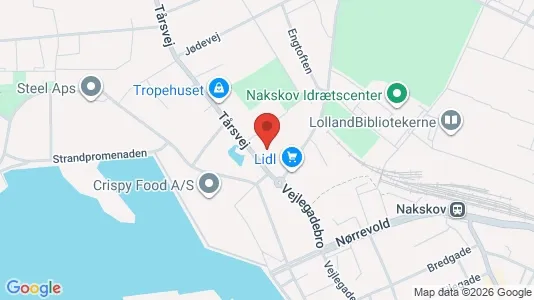 Værkstedslokaler til salg i Nakskov - kort over placeringen