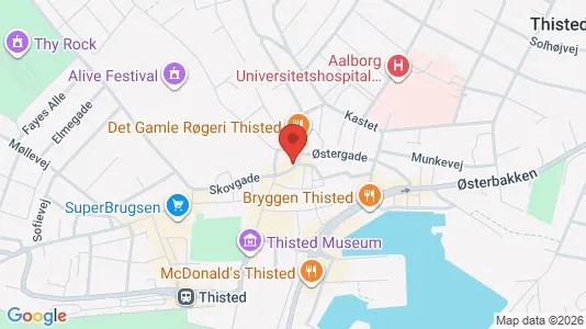 Kontorlokaler til salg i Thisted - kort over placeringen