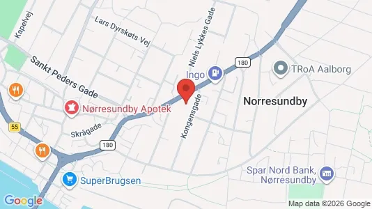 Erhvervslejemål til salg i Nørresundby - kort over placeringen