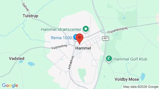 Butikslokaler til salg i Hammel - kort over placeringen