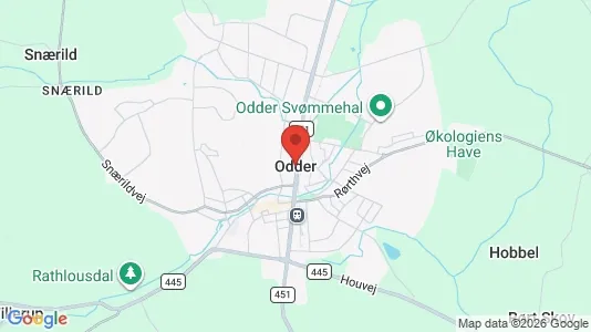 Hoteller til salg i Odder - kort over placeringen