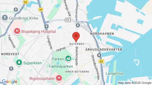 Butikslokaler til salg i Østerbro - kort over placeringen