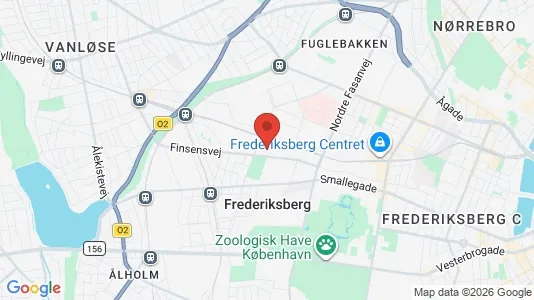 Butikslokaler til salg i Frederiksberg - kort over placeringen