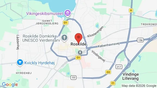 Erhvervslejemål til salg i Roskilde - kort over placeringen