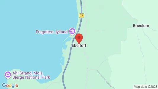 Butikslokaler til salg i Ebeltoft - kort over placeringen
