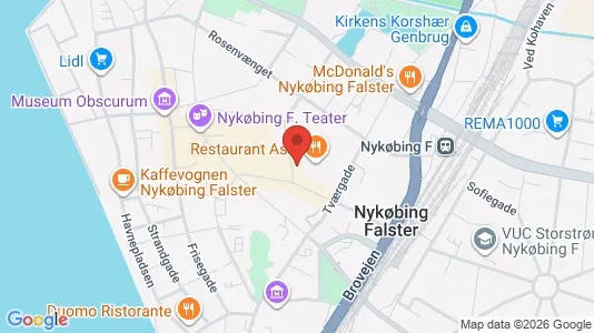 Erhvervslejemål til salg i Nykøbing Falster - kort over placeringen