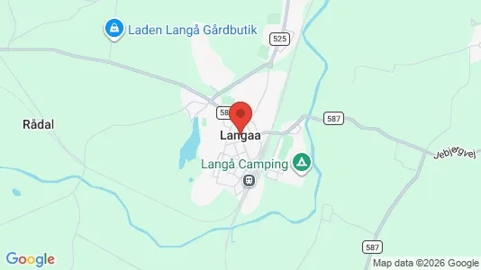 Kontorlokaler til salg i Langå - kort over placeringen