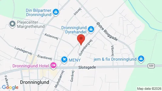 Erhvervslejemål til salg i Dronninglund - kort over placeringen