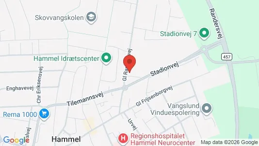 Kontorlokaler til salg i Hammel - kort over placeringen