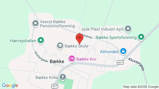 Boligudlejningsejendomme til salg i Bække - kort over placeringen