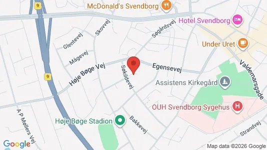 Boligudlejningsejendomme til salg i Svendborg - kort over placeringen