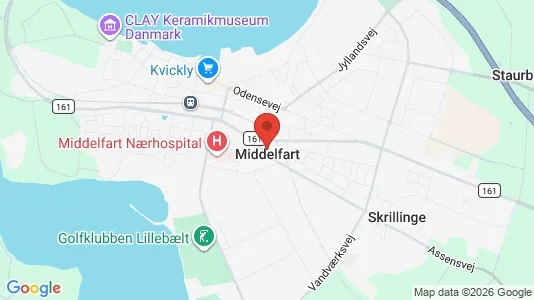Kontorlokaler til salg i Middelfart - kort over placeringen