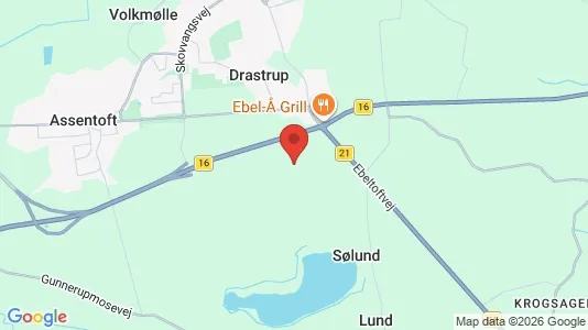 Butikslokaler til salg i Randers SØ - kort over placeringen