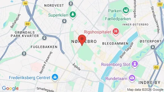 Butikslokaler til salg i Nørrebro - kort over placeringen