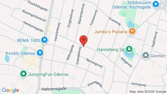 Erhvervslejemål til salg i Odense C - kort over placeringen