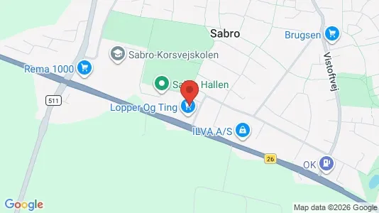 Lagerlokaler til salg i Sabro - kort over placeringen