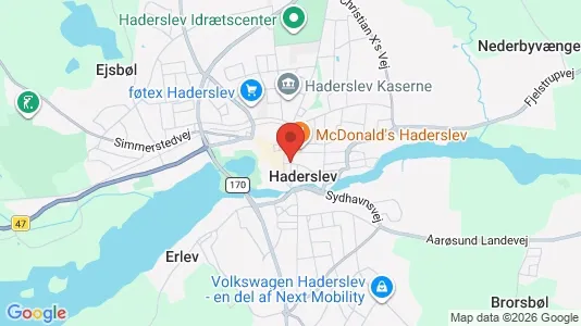 Restaurantlokaler til salg i Haderslev - kort over placeringen