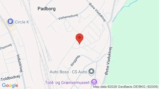 Boligudlejningsejendomme til salg i Padborg - kort over placeringen