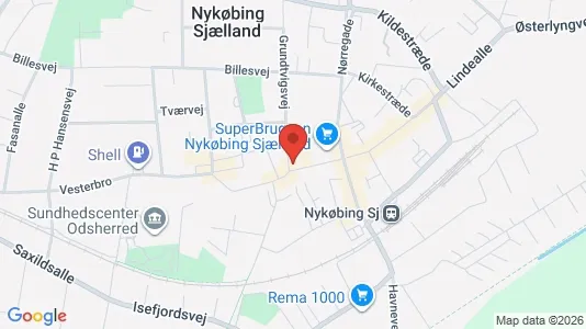 Boligudlejningsejendomme til salg i Nykøbing Sjælland - kort over placeringen