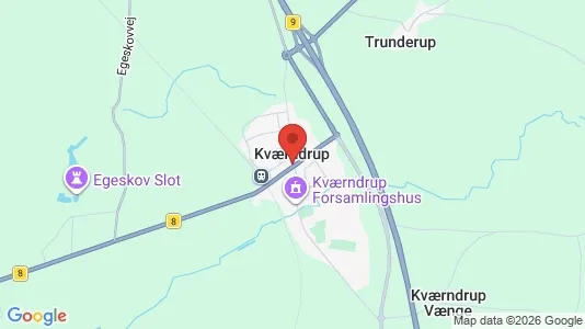 Boligudlejningsejendomme til salg i Kværndrup - kort over placeringen