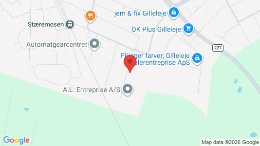 Erhvervsgrunde til salg i Gilleleje - kort over placeringen