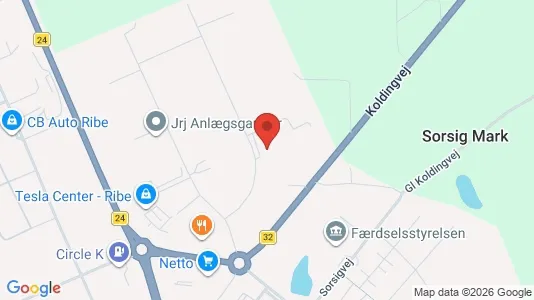 Lagerlokaler til salg i Ribe - kort over placeringen