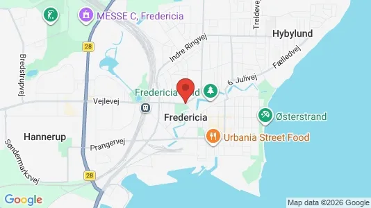 Værkstedslokaler til salg i Fredericia - kort over placeringen