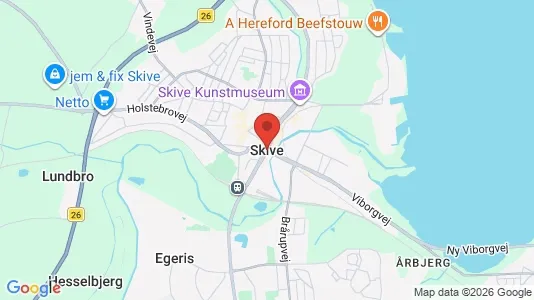 Kontorlokaler til salg i Skive - kort over placeringen