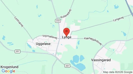 Boligudlejningsejendomme til salg i Lynge - kort over placeringen