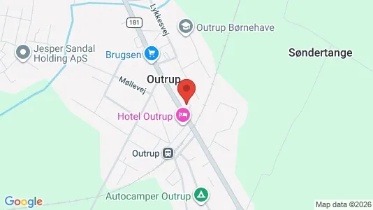 Boligudlejningsejendomme til salg i Outrup - kort over placeringen