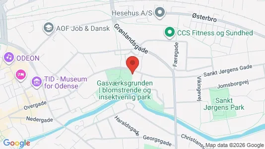 Boligudlejningsejendomme til salg i Odense C - kort over placeringen