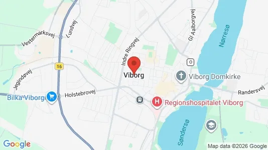 Butikslokaler til salg i Viborg - kort over placeringen