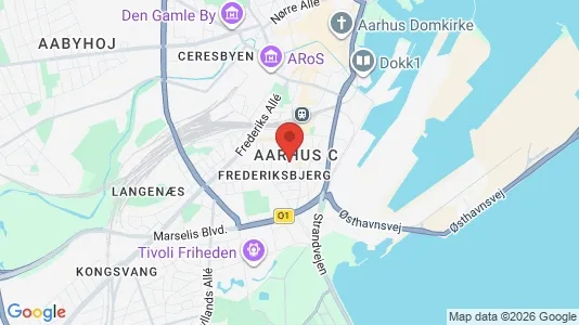 Butikslokaler til salg i Århus C - kort over placeringen
