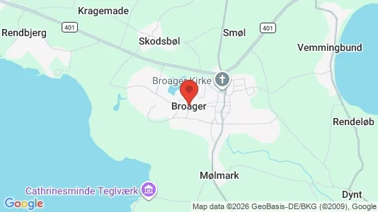 Erhvervslejemål til salg i Broager - kort over placeringen