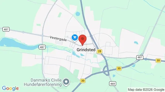 Erhvervslejemål til salg i Grindsted - kort over placeringen
