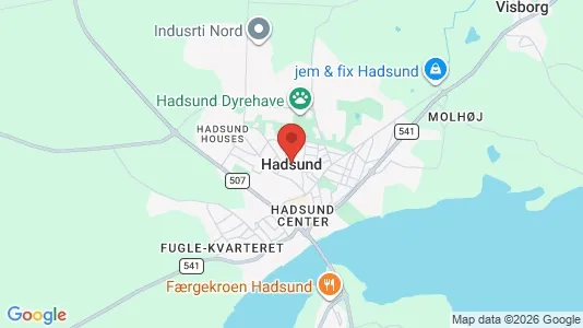 Kontorlokaler til salg i Hadsund - kort over placeringen