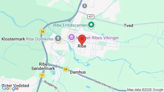 Hoteller til salg i Ribe - kort over placeringen