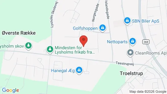 Boligudlejningsejendomme til salg i Haslev - kort over placeringen
