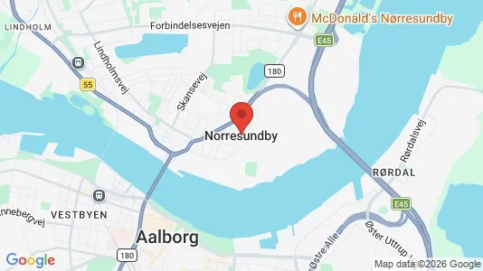 Erhvervslejemål til salg i Nørresundby - kort over placeringen
