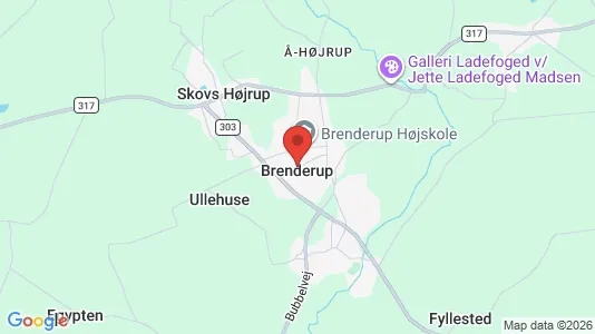 Lagerlokaler til salg i Brenderup Fyn - kort over placeringen