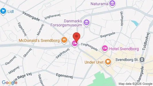 Erhvervslejemål til salg i Svendborg - kort over placeringen