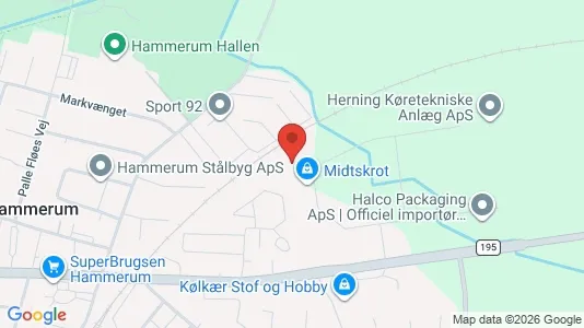 Lagerlokaler til salg i Herning - kort over placeringen
