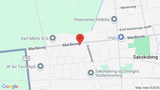 Lagerlokaler til salg i Sakskøbing - kort over placeringen