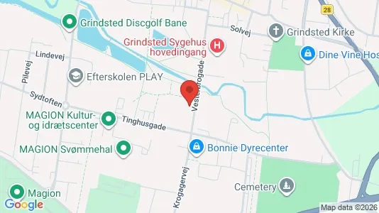 Boligudlejningsejendomme til salg i Grindsted - kort over placeringen